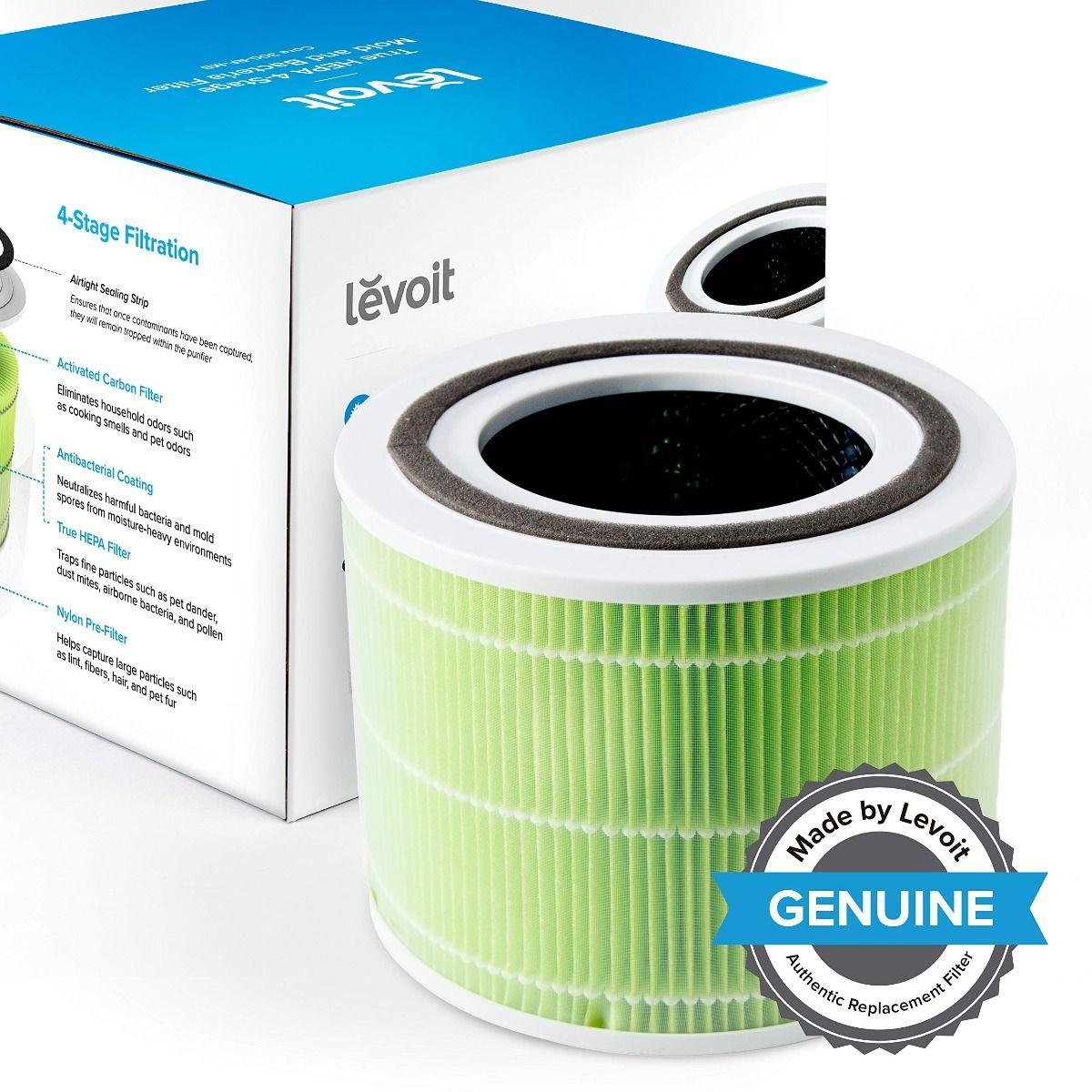 Levoit- Core 300S True HEPA 3-Stage Mold and Bacteria Replacement Filter - Green