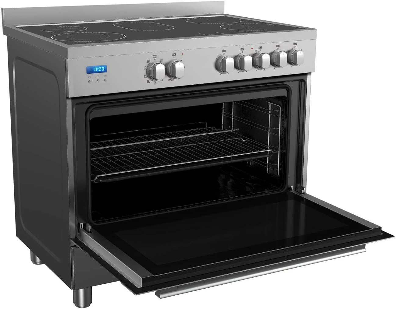 Midea 90 x 60 cm Ceramic Cooker with Schott Glass and Full Safety, Silver - VSVC96048