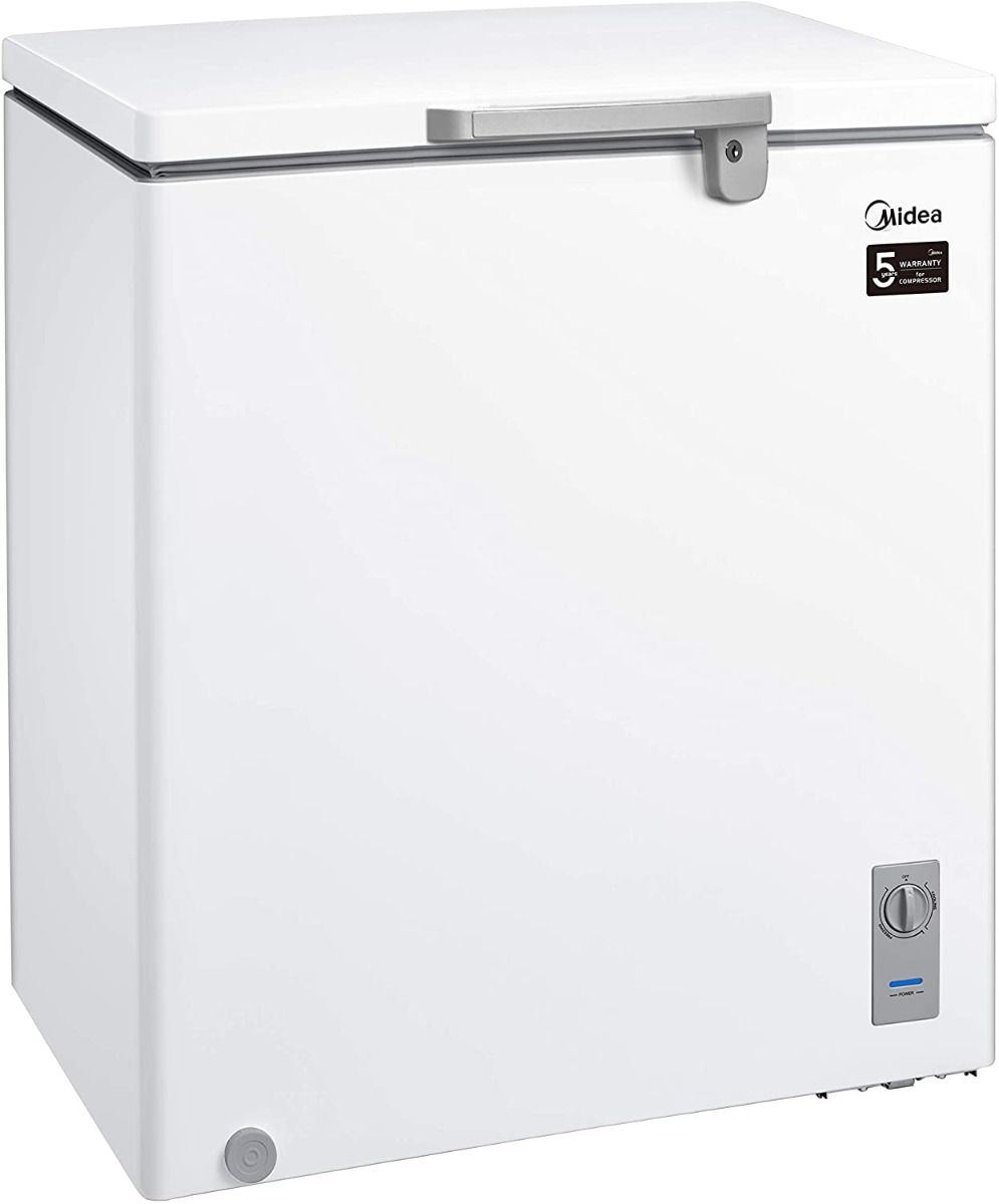 Midea Chest Freezer White Color, 142 Ltr Net Capacity, White Interior