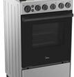 Midea 50X55 cm, 4 Burners Gas Cooker with Full Safety and Cast Iron Pan support, Silver - BME55007FFD