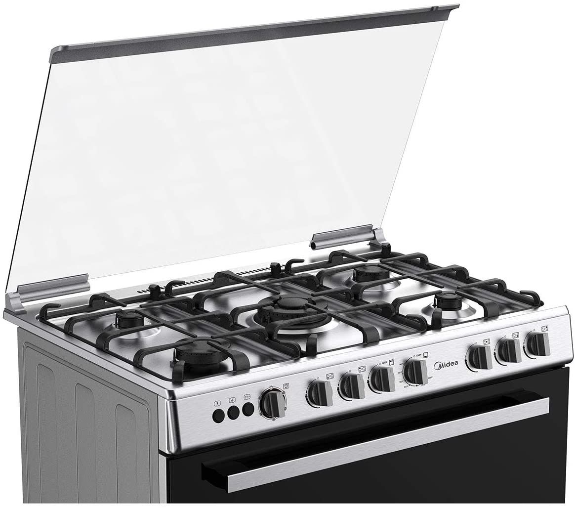 Midea 90*60cm Gas Cooker, Stainless Steel with Full Safety, LME95028FFD