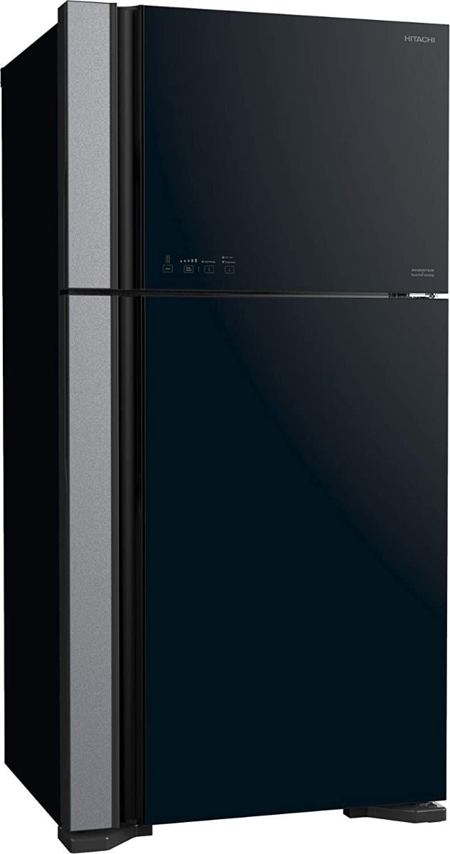 Hitachi 710 L Top Mount Refrigirator, Glass Black/ RVG710PUK7GBK