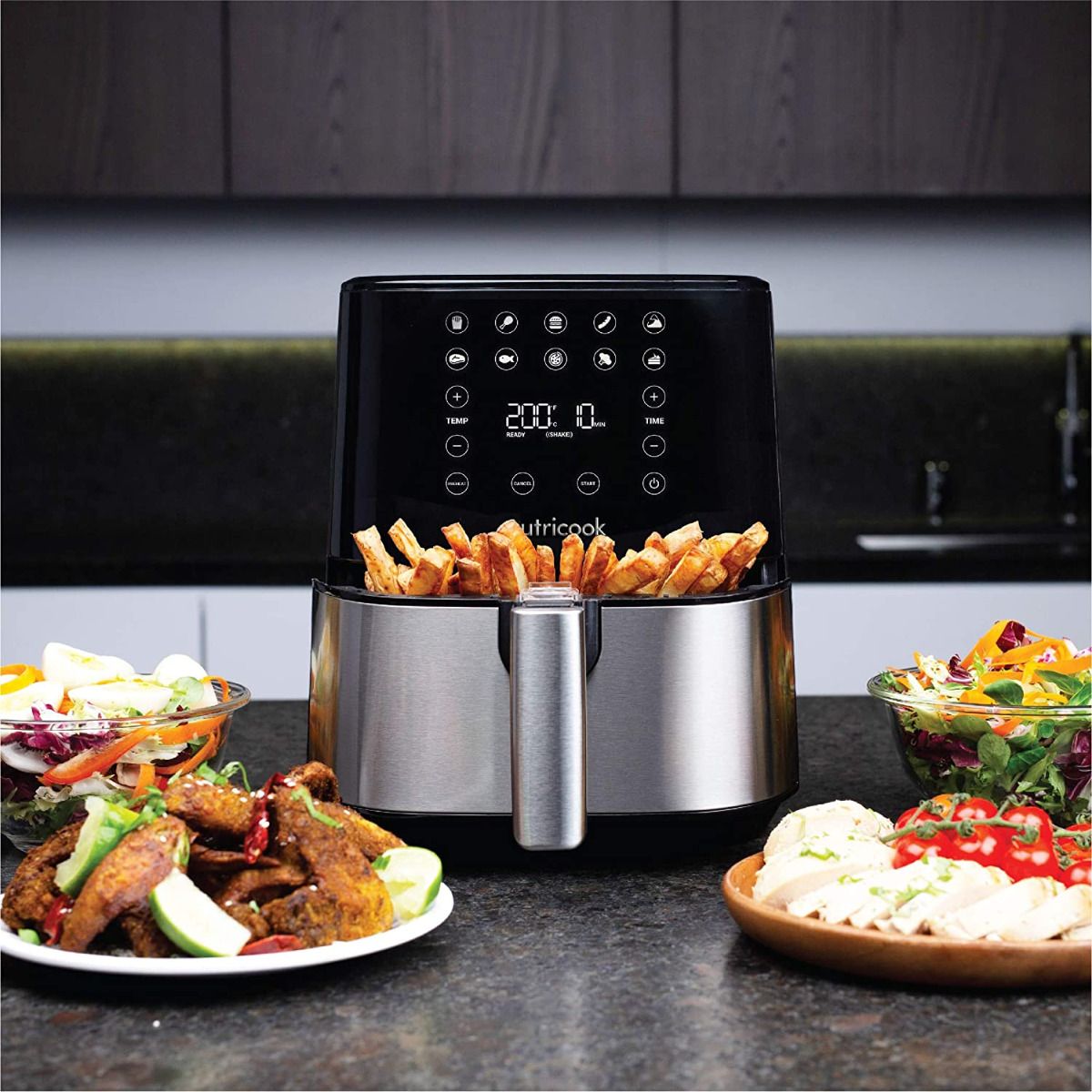 Nutricook - Air Fryer 2, 3.6L, 1500W - Silver & Black