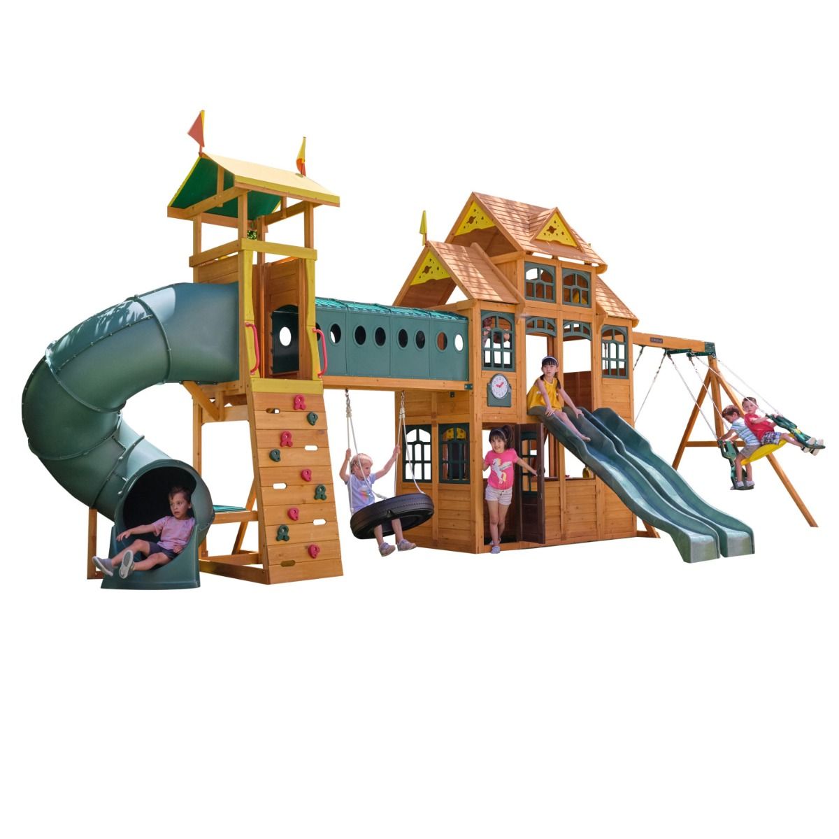 Kidkraft - Bear Cave Lodge Wooden Swing Set