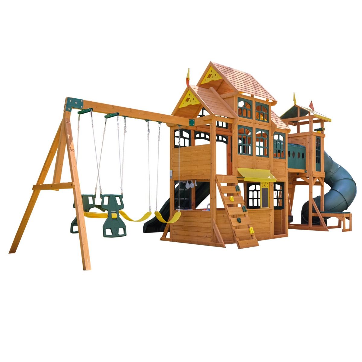 Kidkraft - Bear Cave Lodge Wooden Swing Set