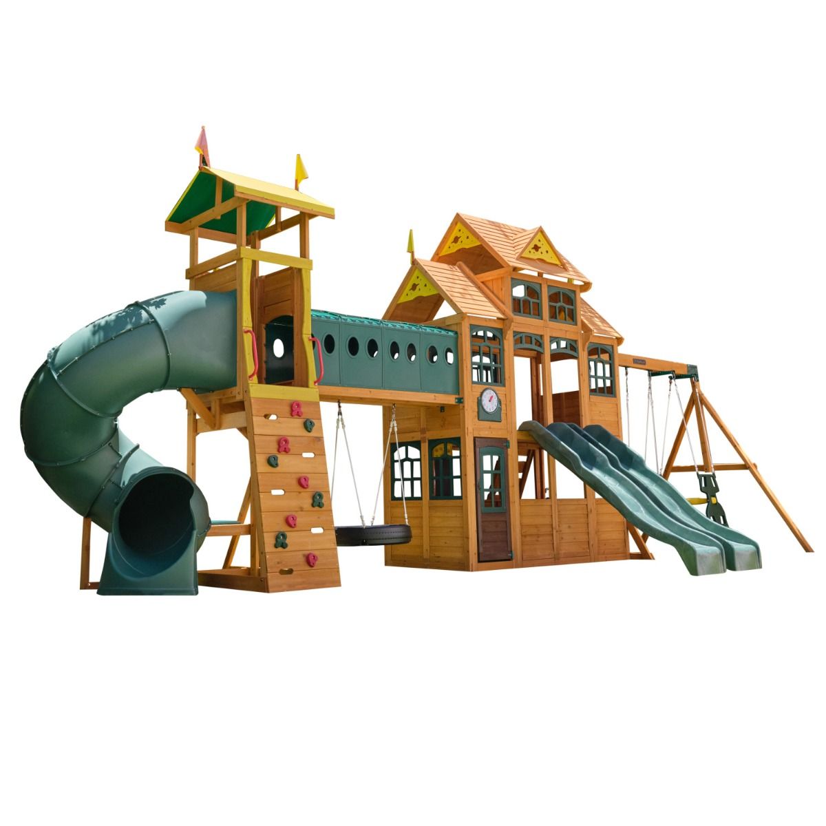 Kidkraft - Bear Cave Lodge Wooden Swing Set