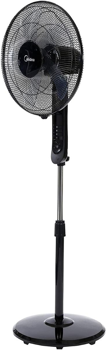 Midea Pedestal Stand Fan with Remote Control, Black, 16 inch