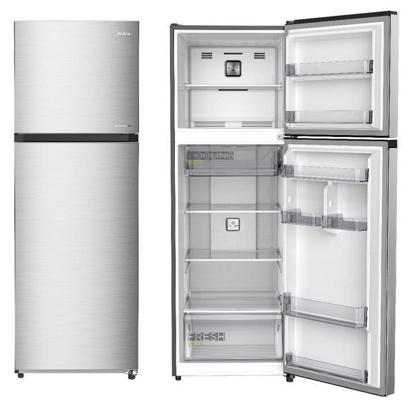 Midea 356Ltr Top Mount Refrigerator- MDRT489MTE46 | Double Door | Silver Color