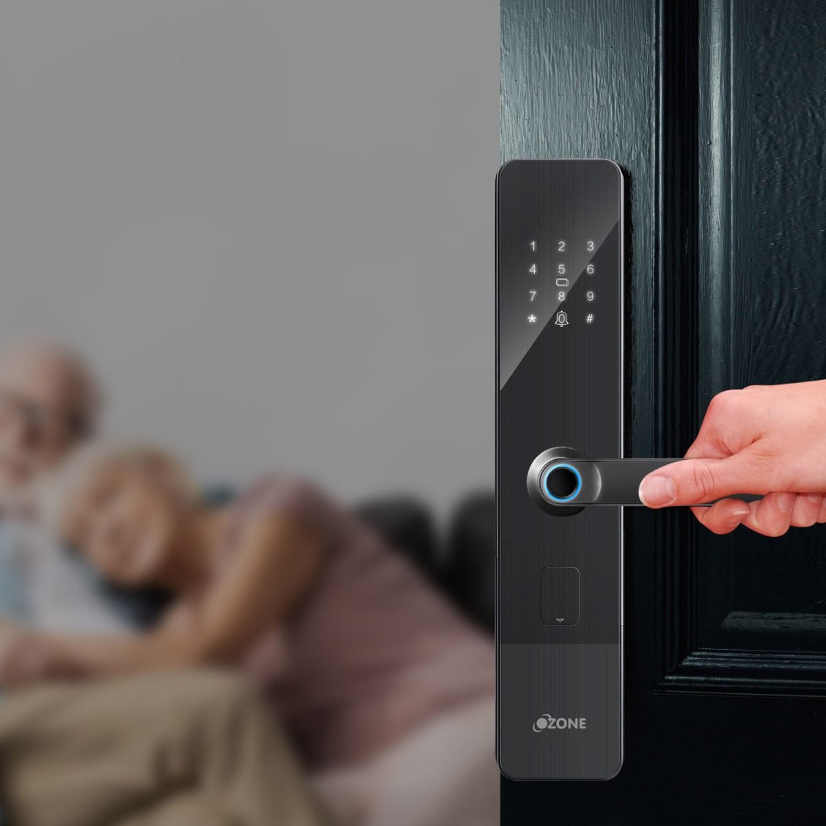 Ozone - Smart Lock for wood door with fingerprint, Passcode