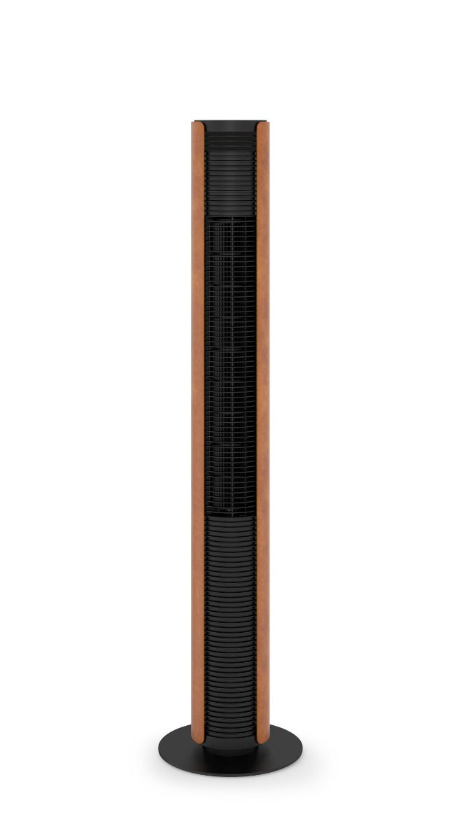 Stadler Form Leatherette Tower Fan, Black / Brown | P-014